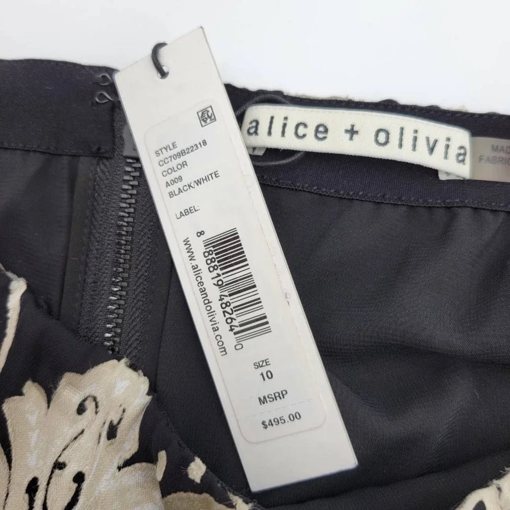 Alice + Olivia Womens Sasha Asymmetric Tiered Ruffled Skirt Gray Floral 10